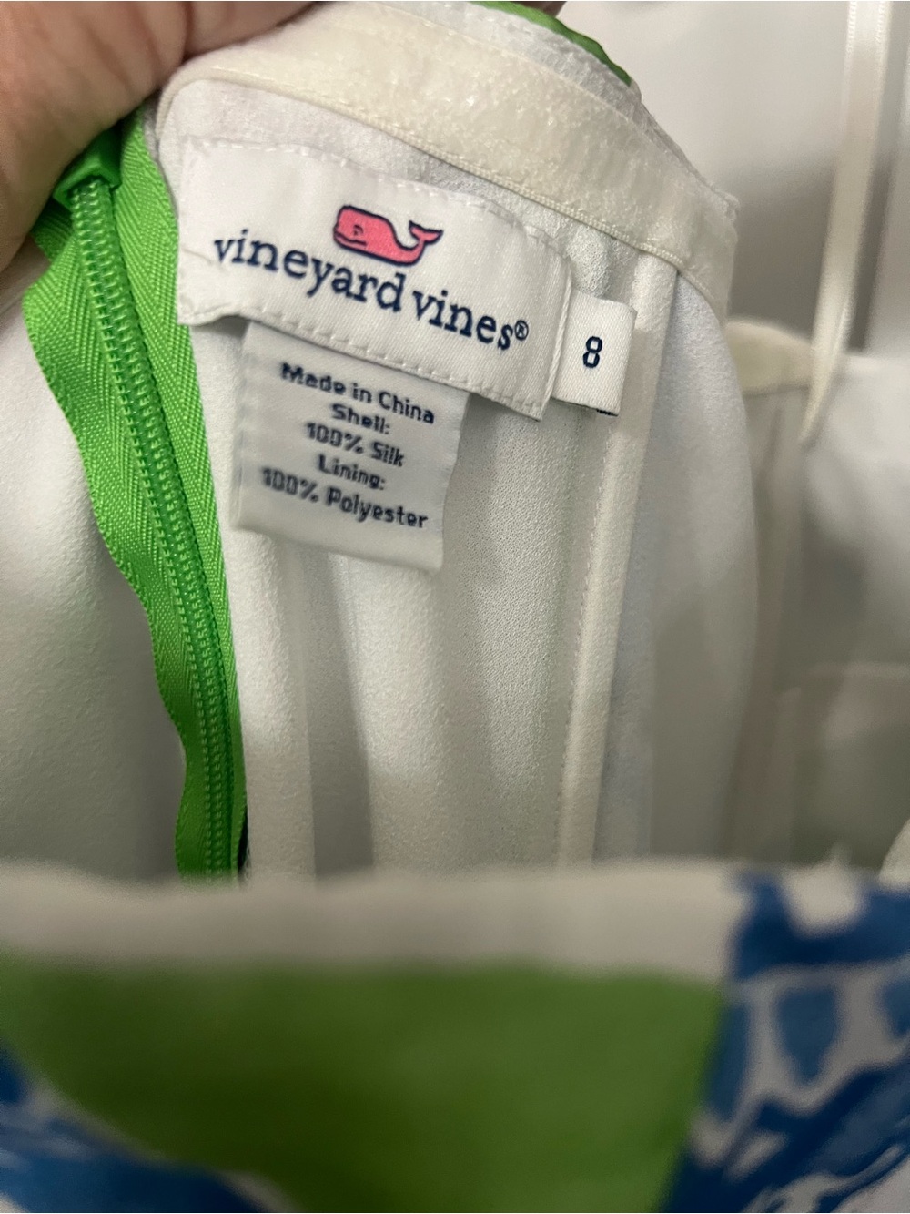 Vineyard Vines White Dress with Blue & Green Accents - Picture 3 of 3